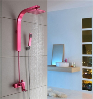Noora Sweet Rose Red Shower Panel